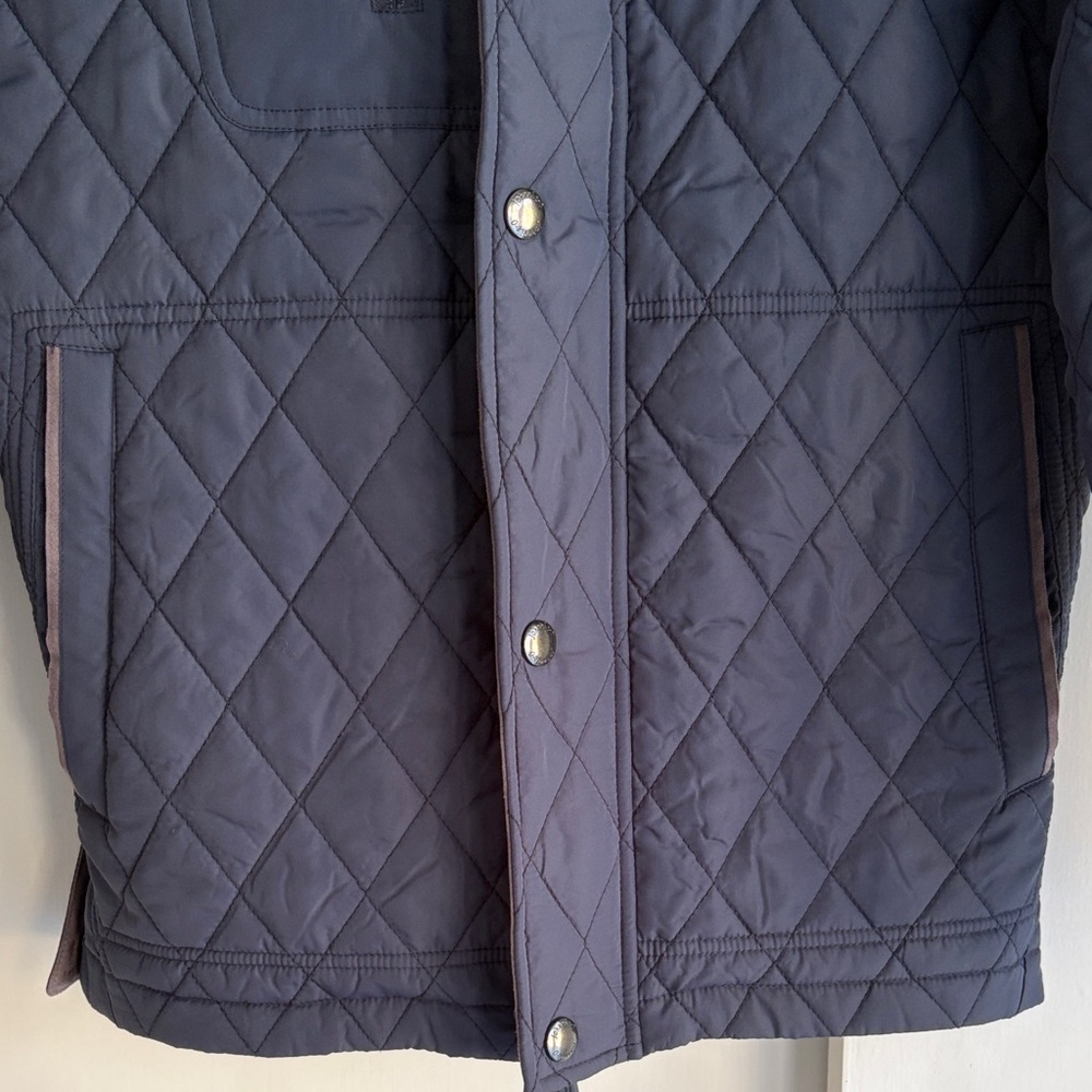 johnnie-O Quilted Dark Blue Puffer Jacket - Picture 2 of 9